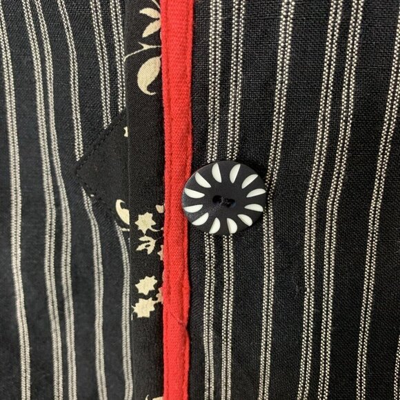 Koos Of Course Womens Jacket 3X Red Black Linen Rayon Reversible Art To Wear - Picture 8 of 13